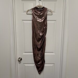 Rose Gold Metallic Cocktail Dress